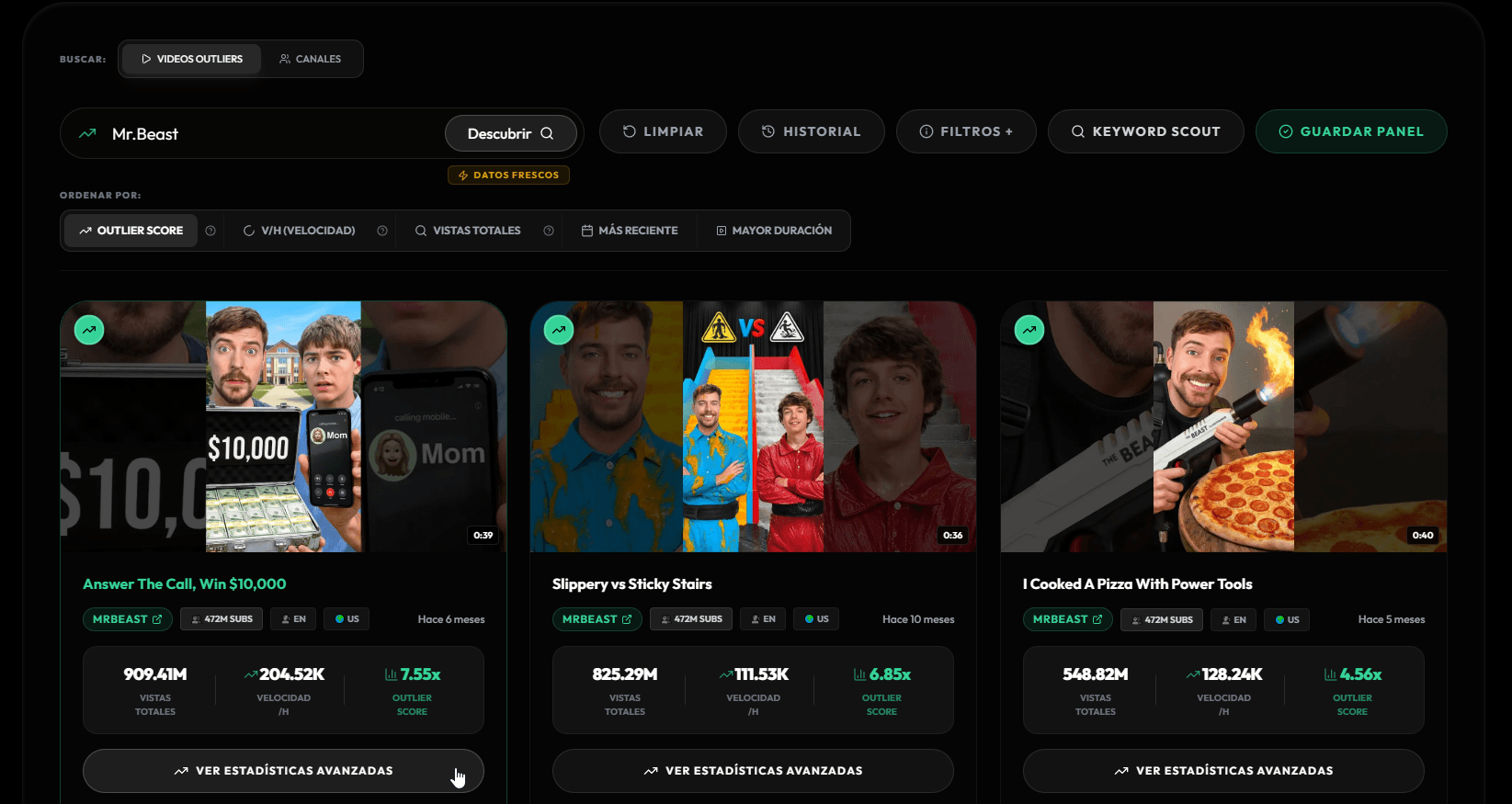 Viral Lab YouTube Outliers